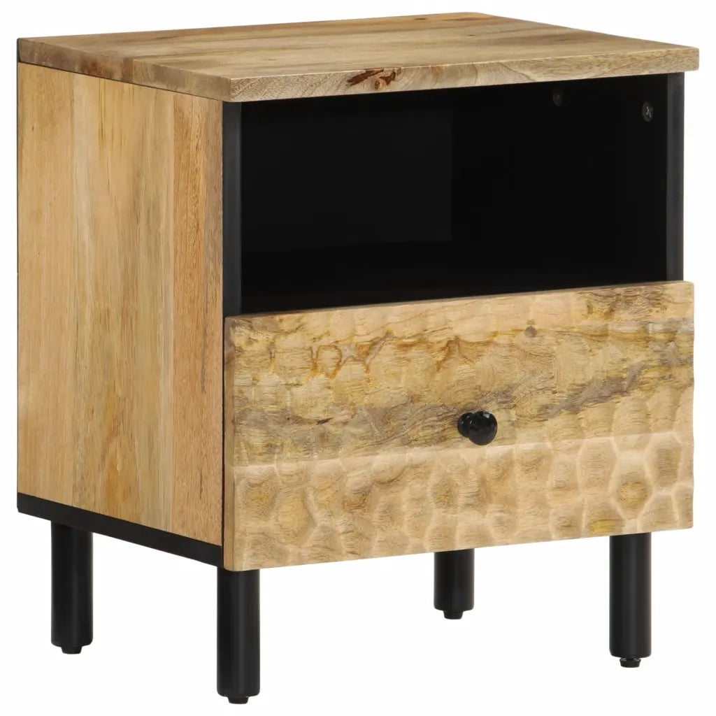 Comodino 40x33x46 cm in Legno Massello di Mangocod mxl 113308