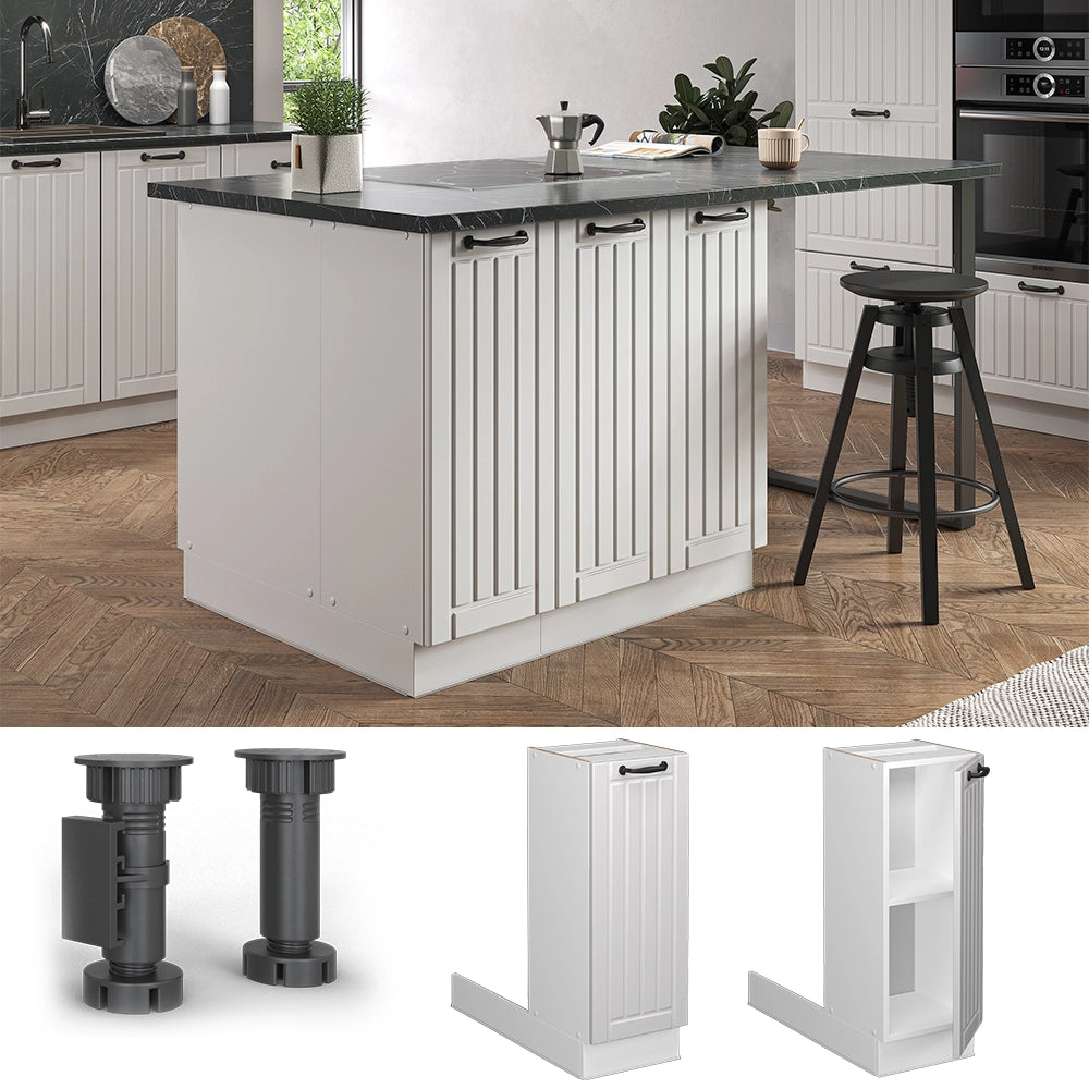 Vicco Isola cucina Bianco casa di campagna 30 cm senza piano di lavoro