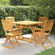 Set da Pranzo da Giardino 5 pz Pieghevole in Massello di Acacia cod mxl 54259