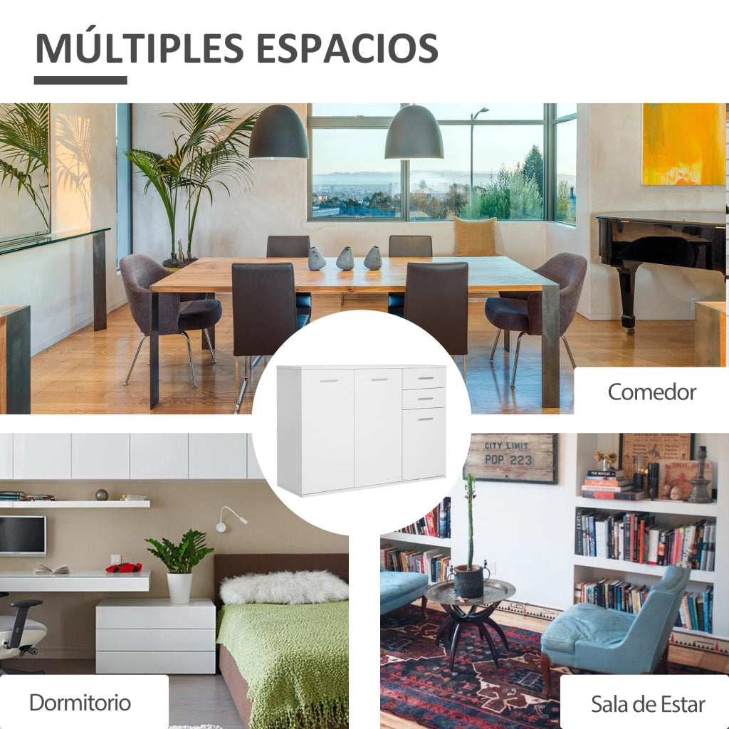 Mobile Cucina con Ante e Cassetti ¨C zephmum ¨C Bianco Lucido 106x35x76