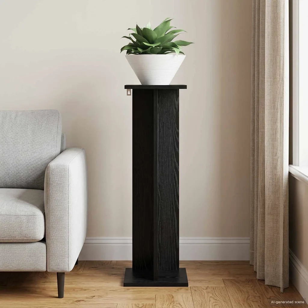 Supporto per piante Rovere Nero 25 x 25,5 x 80,5 cm 899644
