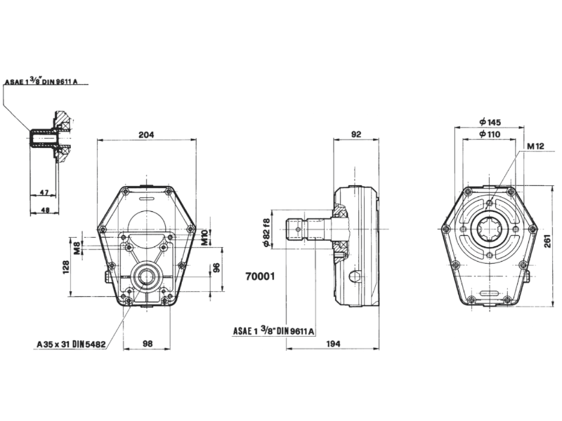 Moltiplicatore pompe idrauliche gruppo 3 attacco 3/8 maschio rapporto 1:3,5