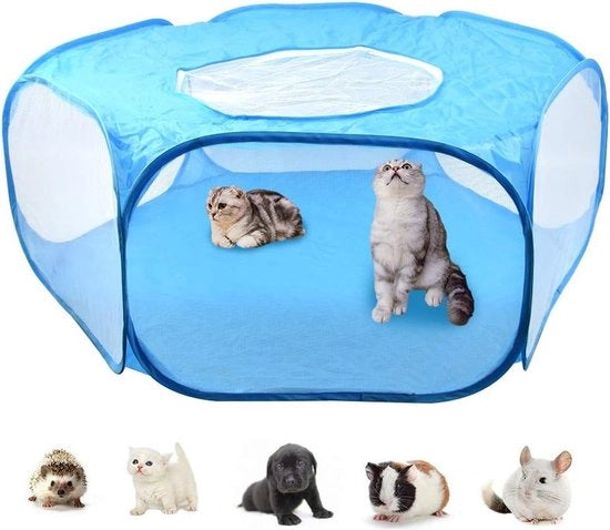 Recinzione Portatile per Animali con Rete di Aerazione, Ideale per Cani, Cavi, Conigli e Hamsters - Utilizzabile all'Aperto e all'Interno