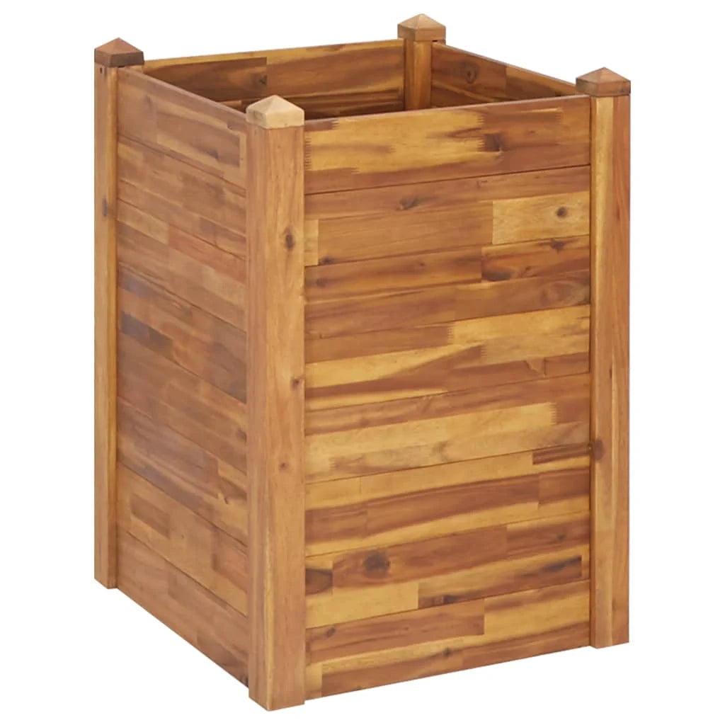 Fioriera rialzata per piante e fiori giardino 60 x 60 x 84 cm legno massello di acacia 02_0001072