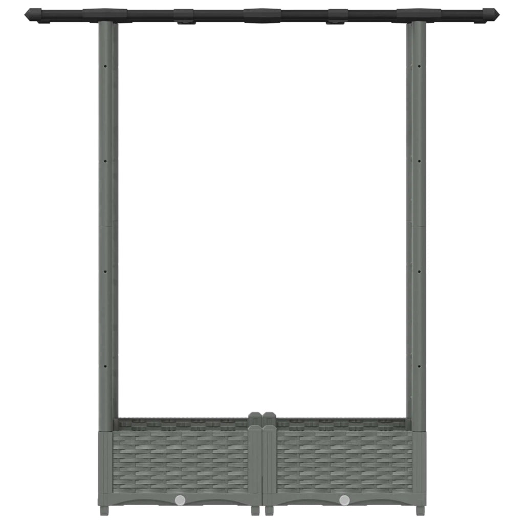 Letto Rialzato con Griglia e Tetto Grigio Chiaro PP 42032587