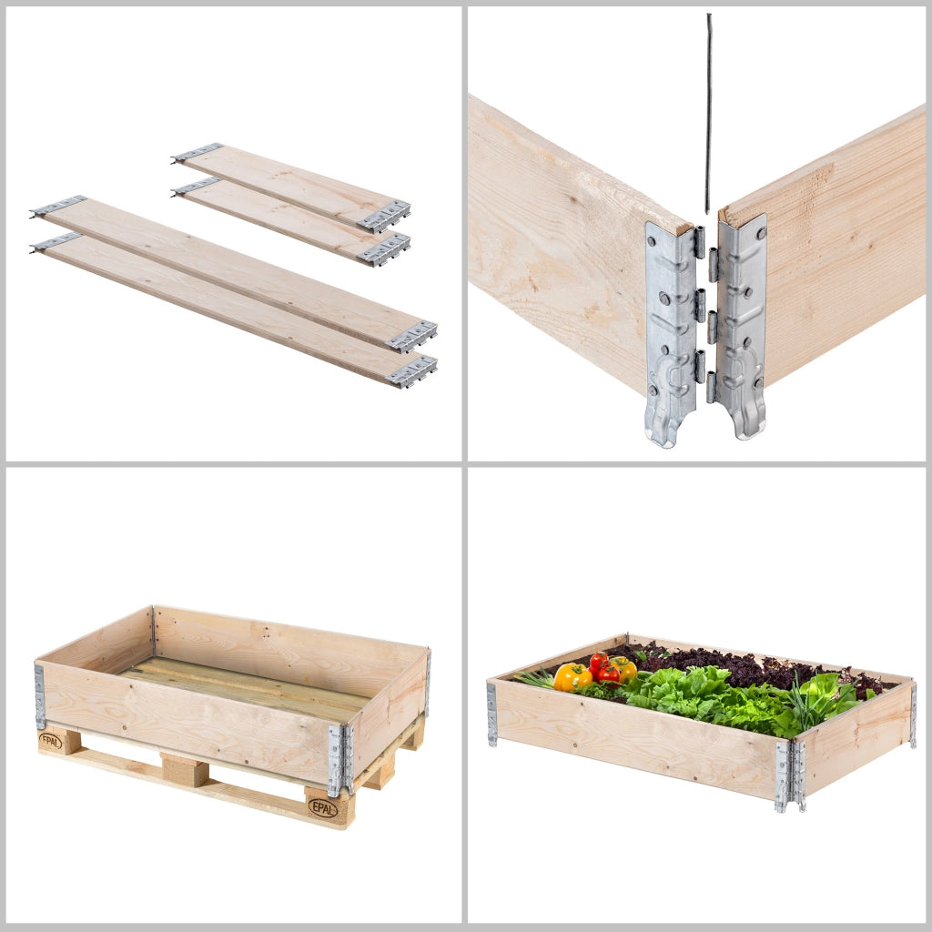 KADAX Prolunga per pallet in legno 120x80 cm, letto per container, confezione da 2