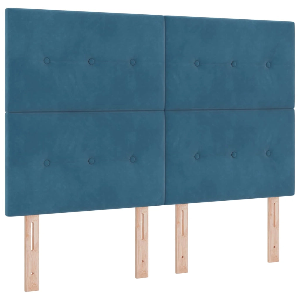 Letto box spring con materasso Blu 140 x 200 cm Velluto 3454623