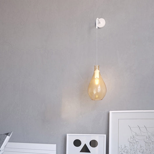 Applique Contemporanea Drop 2.0 Metallo Ambra Vetro Ambra 1 Luce E27