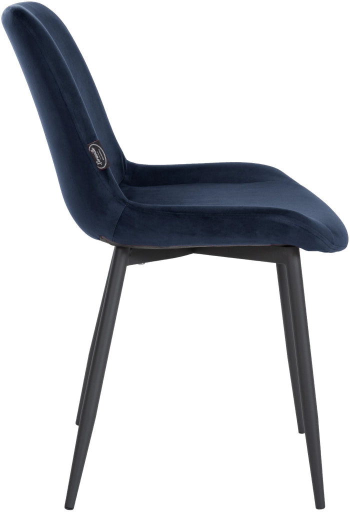 Sedia da pranzo Victoria Velvet Cover blu