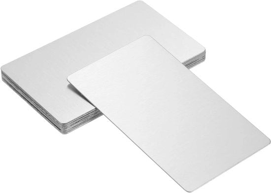 Visitecarte metalliche 12 pezzi - Lasergravatura DIY cartelle - Foglio in acciaio inossidabile