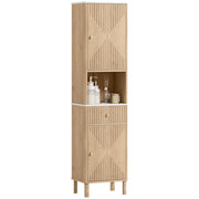 Colonna Bagno con Cassetto e Ripiani ¨C Xylo ¨C Rovere Effetto Marmo 41.5x30x168 cm