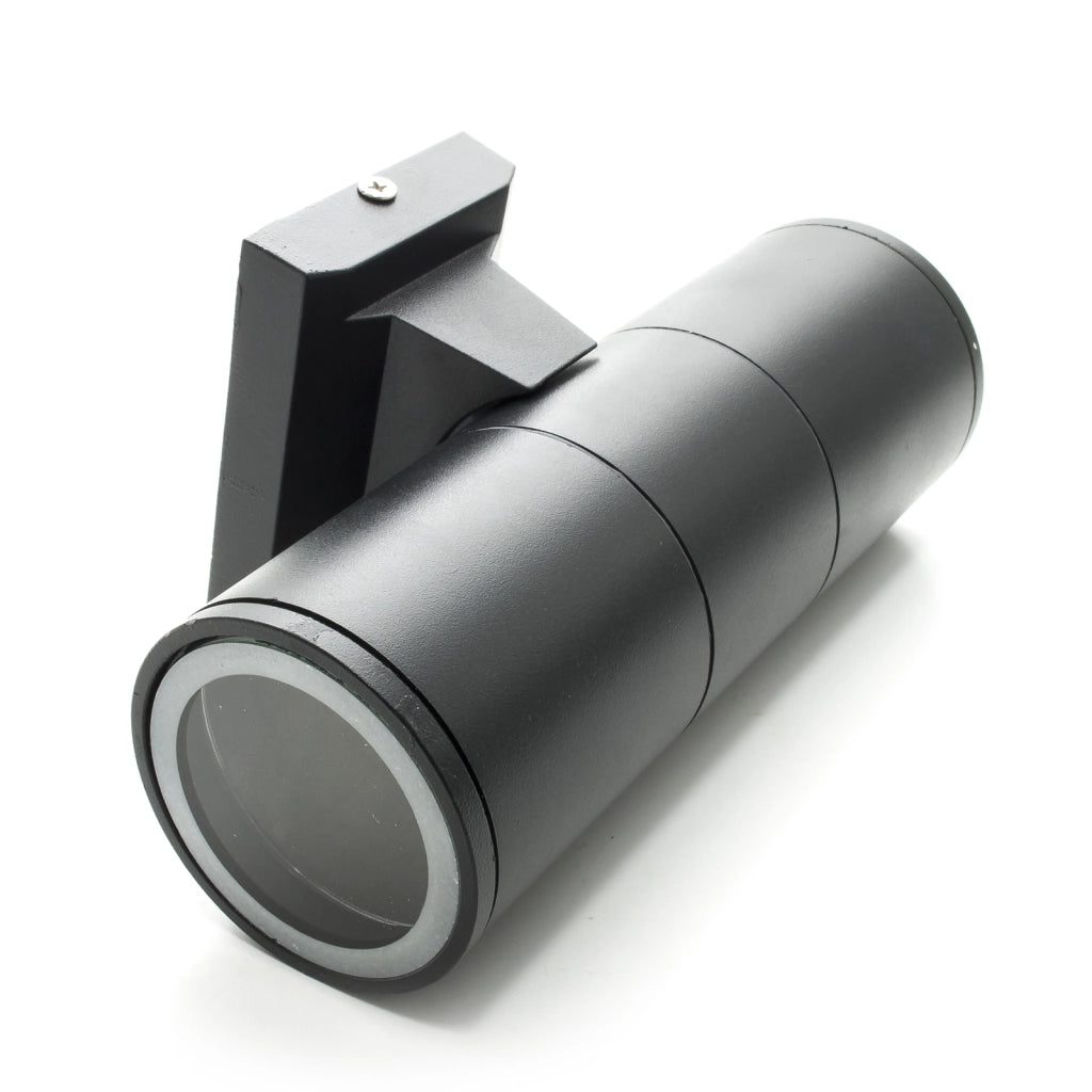 Applique cilindro esterni parete facciata doppio fascio luce GU10 giardino facciate balcone terrazzo 230V COLORE NERO