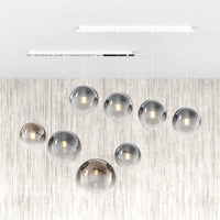 Lampadario Moderno Big Eclipse Metallo Bianco Vetro Fumè 4 Luci E27