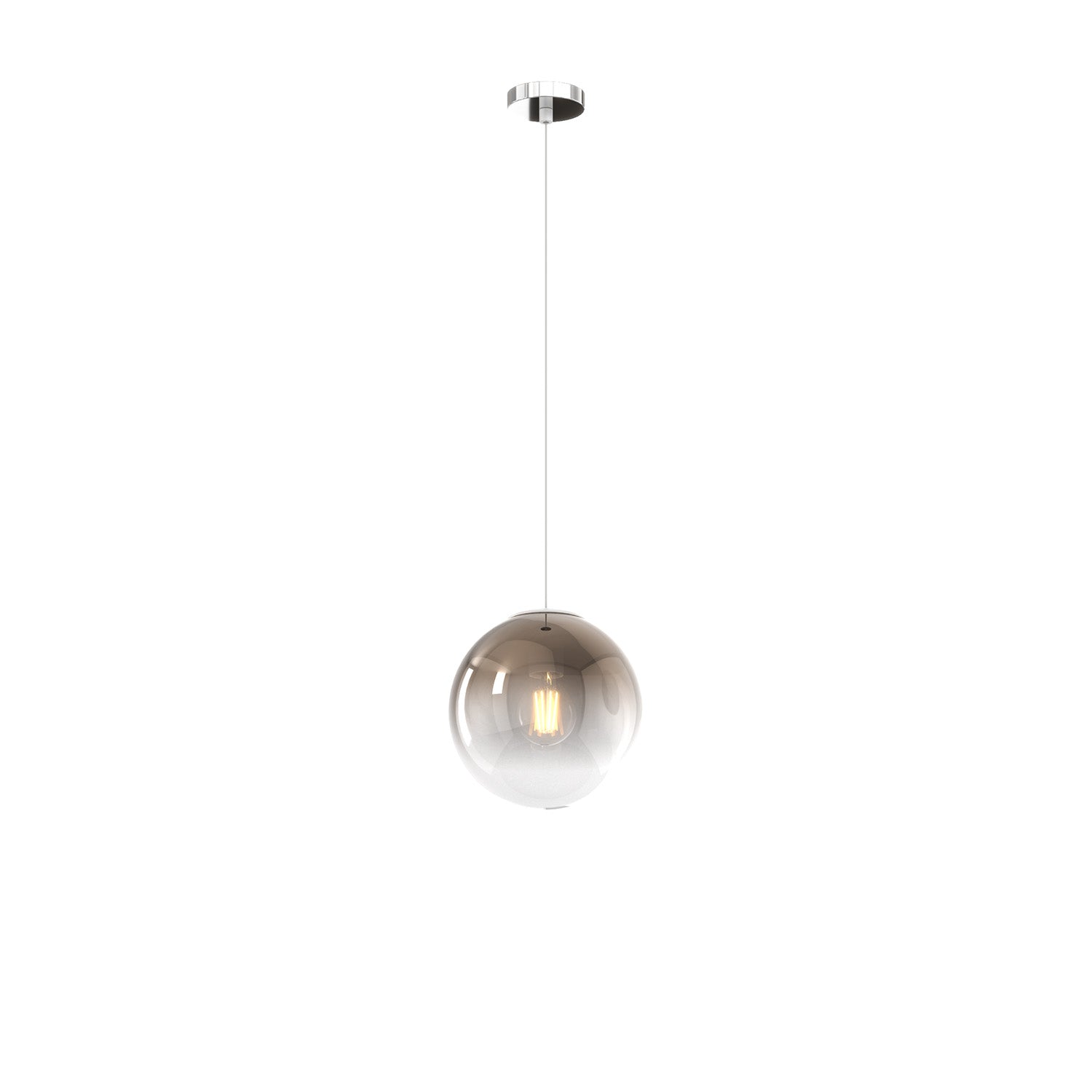 Sopsensione Moderna Big Eclipse Metallo Cromo Vetro Bronzo 1 Luce E27 D20