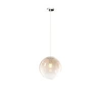 Sopsensione Moderna Big Eclipse Metallo Cromo Vetro Ambra 1 Luce E27 D25