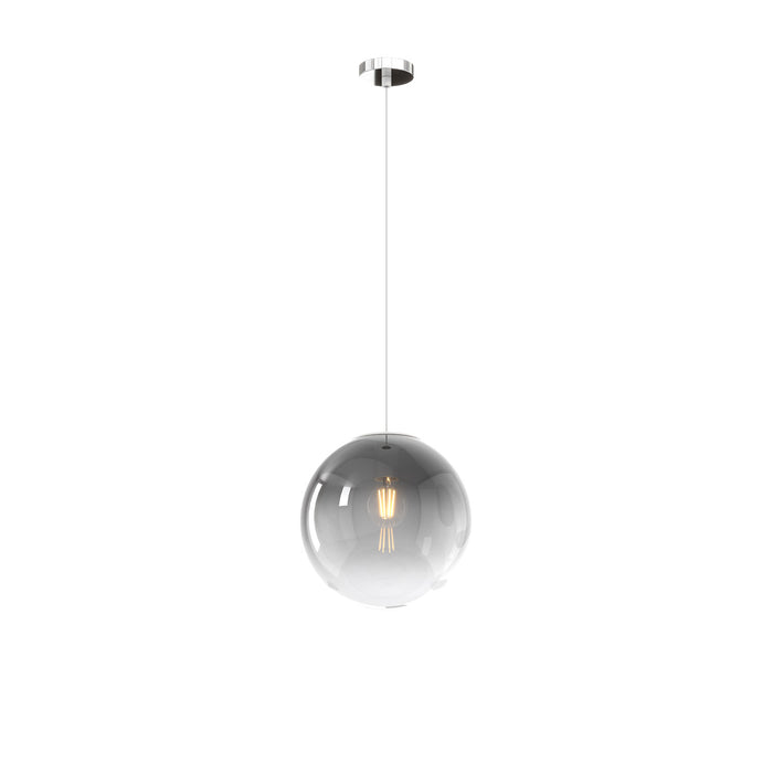 Sopsensione Moderna Big Eclipse Metallo Cromo Vetro Fumè 1 Luce E27 D25