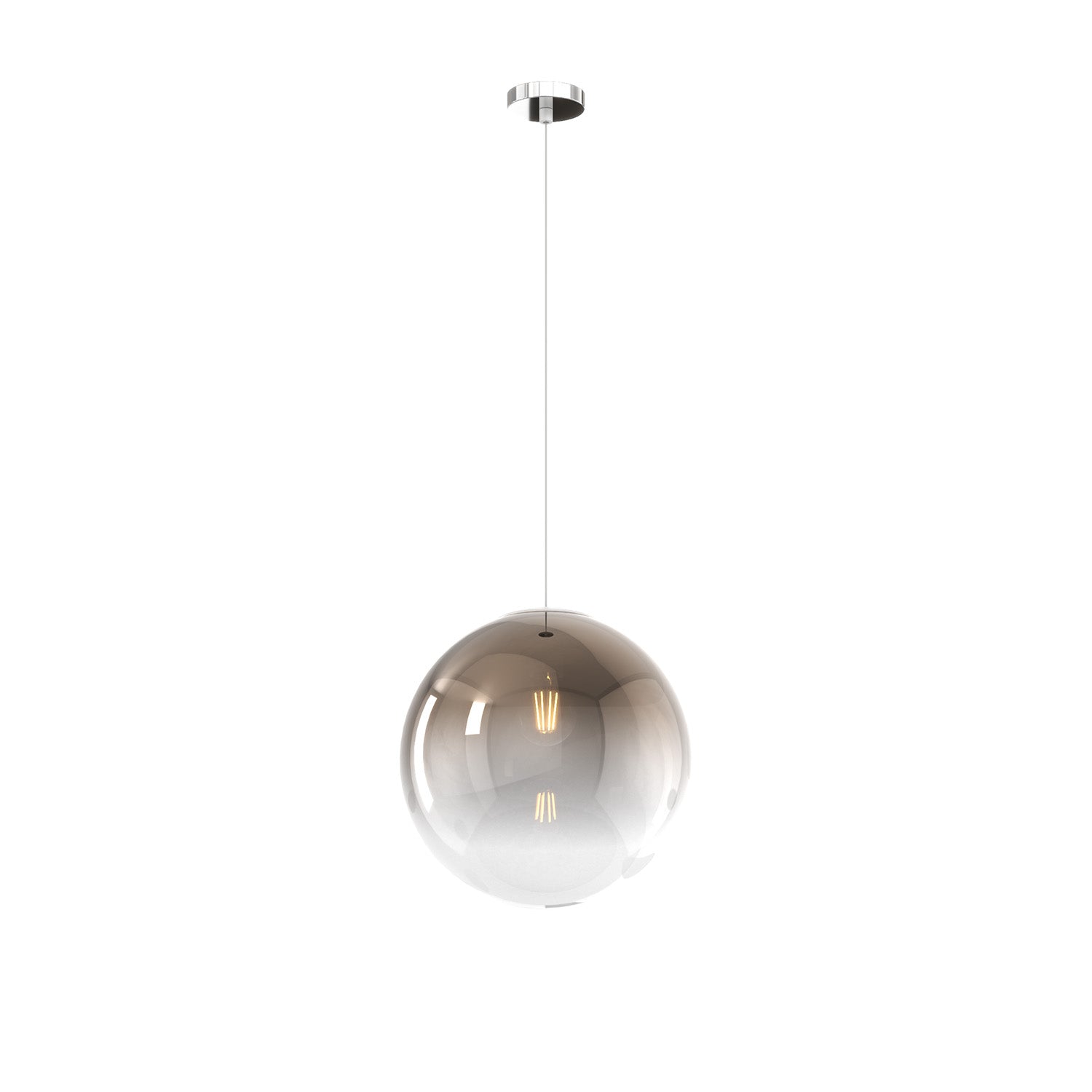 Sopsensione Moderna Big Eclipse Metallo Cromo Vetro Bronzo 1 Luce E27 D30