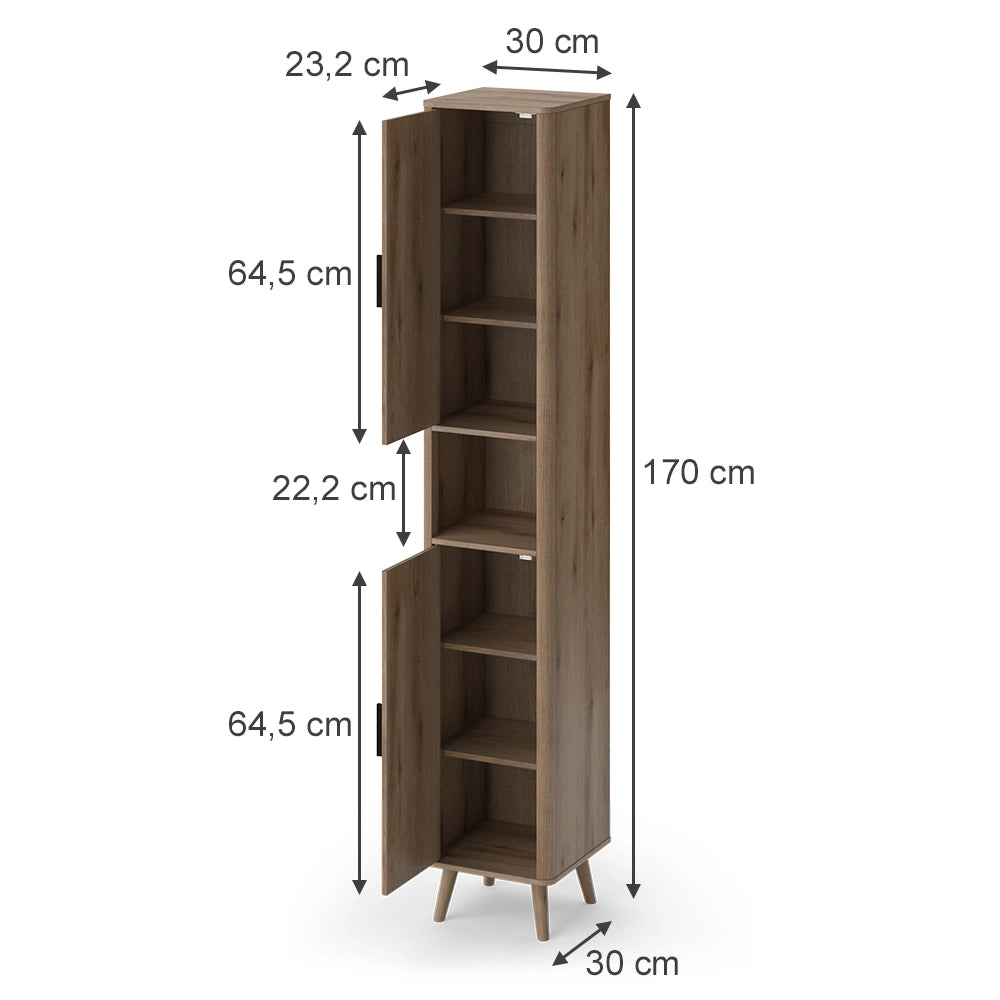 Armadio alto Skara Rovere 30 x 170 cm Vicco
