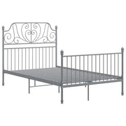 Letto matrimoniale | Letto per adulti | Giroletto Grigio in Metallo 120x200 cm