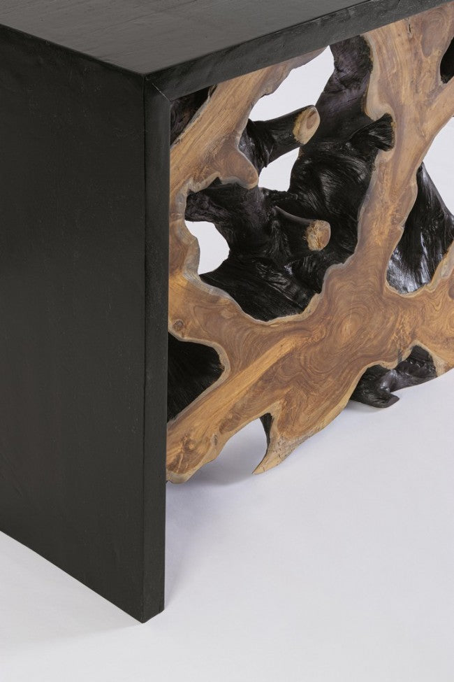 Consolle in Teak Marrone Stile Rustico da Interno 100x35 - MIA