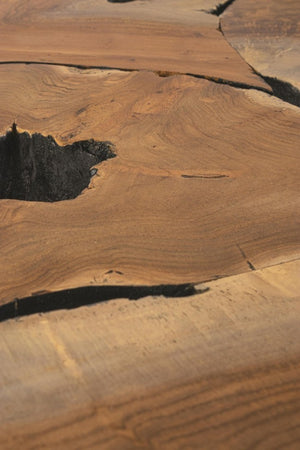 Tavolino in Teak Marrone Industriale da Interno 40 cm - MIRANDA