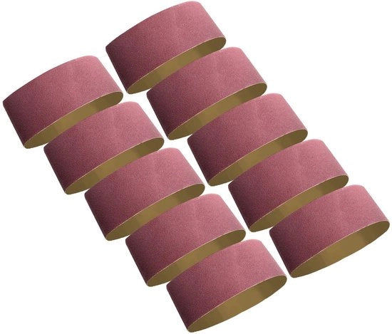 Set di cinture di abrasione 100 x 610 mm - Pacchetto da 10 pezzi - Grana 60 - Ossidiana di alluminio - Adatto per legno e metallo - Schiuma efficace - Cinture di abrasione