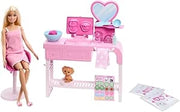 Barbie Un giorno alla spa,Set bambola con 10 + accessori,Mattel, Eta 4+