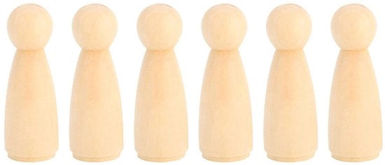 Set di bambole in legno - 10 pezzi - Multifunzionale - Sicuro per i bambini - Schede per dipinti - Legno di alta qualità - Superficie lucidata - Bambole da dipingere