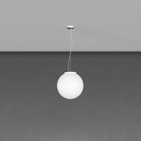 Lampadario Contemporaneo Mars Metallo Cromo Vetro Bianco 1 Luce E27 D30Cm