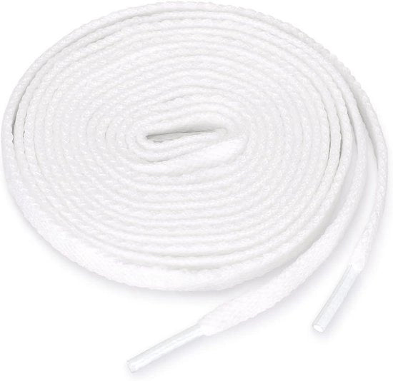 Cinture per sneakers resistenti di alta qualità, bianche, 90 cm - Set da 5 - Unisex - Cavo di alta qualità - Cinture sportive