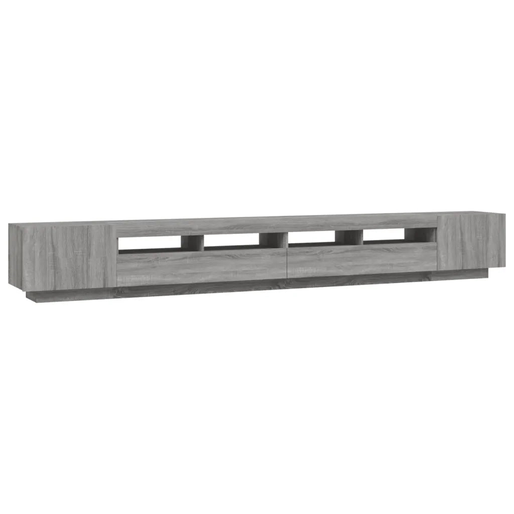 Set Mobili TV 3 pz con Luci LED Grigio Sonoma Legno Multistrato 3120177