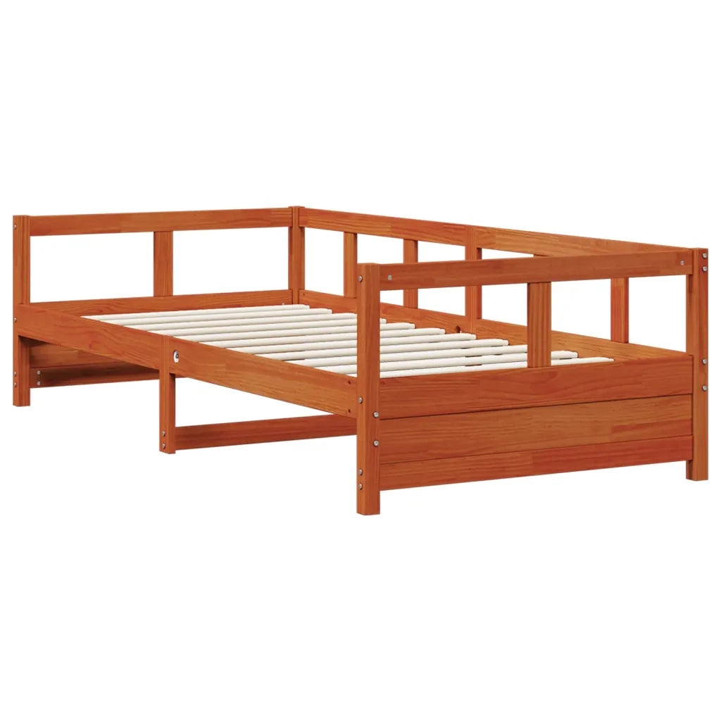 Dormeuse senza Materasso Marrone Cera 80x200 cm Legno di Pino 854960