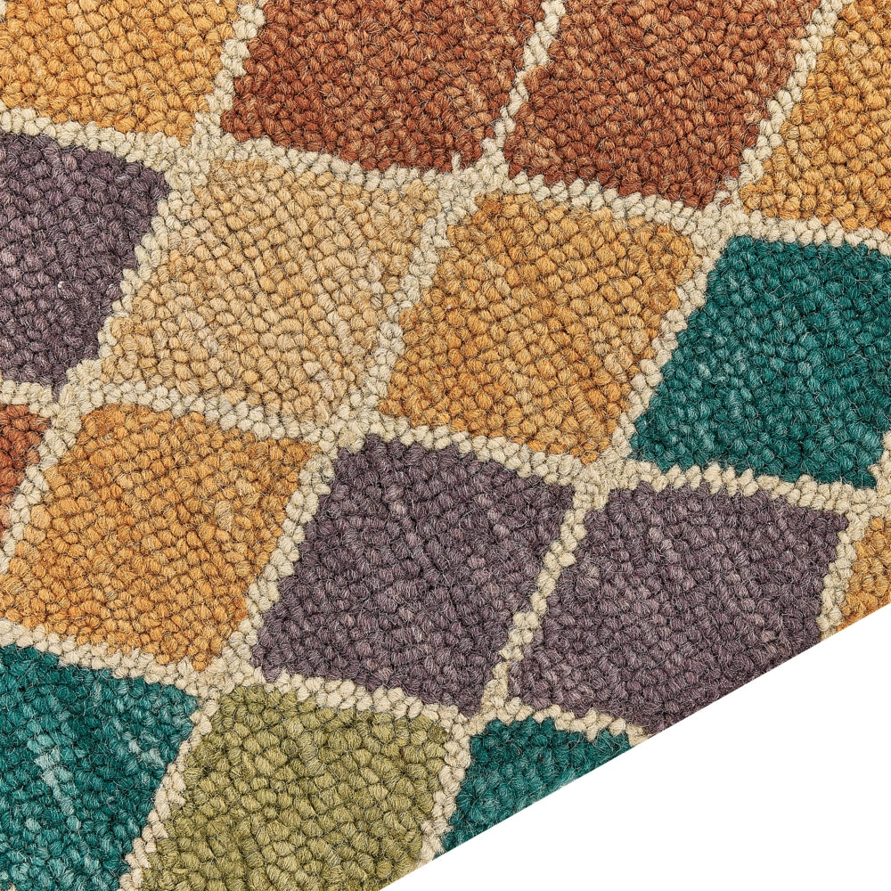 Tappeto moderno con motivo geometrico 80 x 150 cm multicolore camera da letto salotto