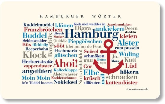 Tavolo da colazione con parole di Hamburg