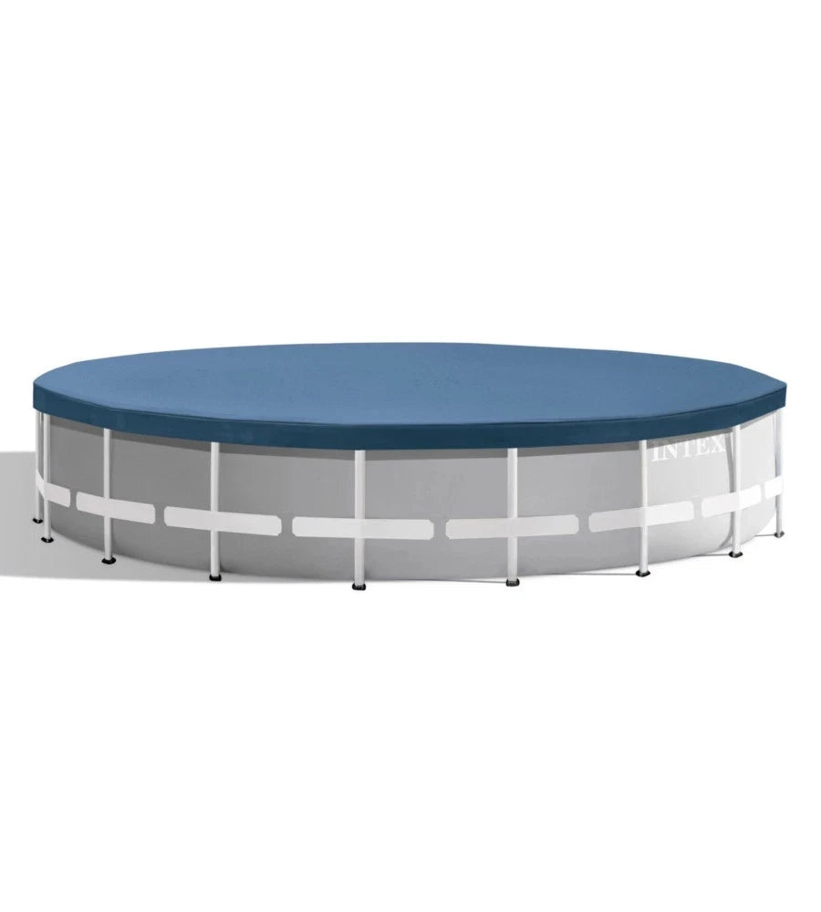 Piscina Fuori Terra Prisma Frame Rotonda, Pompa Filtro 5678 L/H, Scaletta, Telo Base E Copertura, 32695 L, Acciaio E Pvc, Grigio, 610X132 Cm