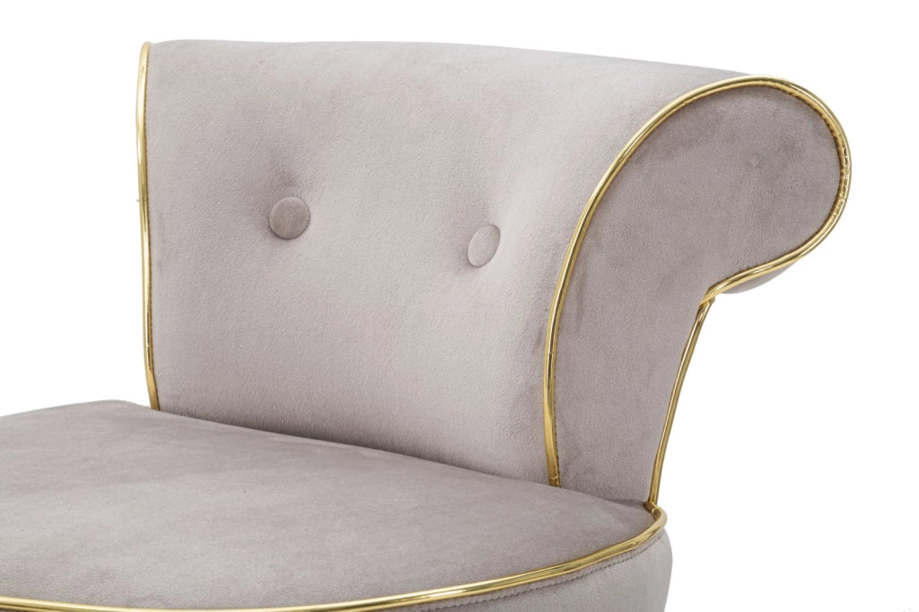 Sgabello Bar Luxy Grigio 46x48x96 cm in MDF e Pino e Spugna e Tessuto e Metallo e Plastica