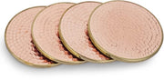 Sostegni in rame e legno per set di 4 protezioni per bicchieri in vetro, manufatti a mano, 10,2 cm, per protezione da cali per bicchieri, banchi da birra per uso domestico, ufficio e bar, decorazione.