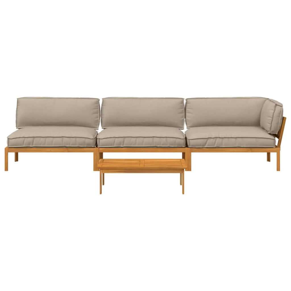 Set di divani con cuscino 4 pcs Talpa Legno di Acacia Massello 3418489