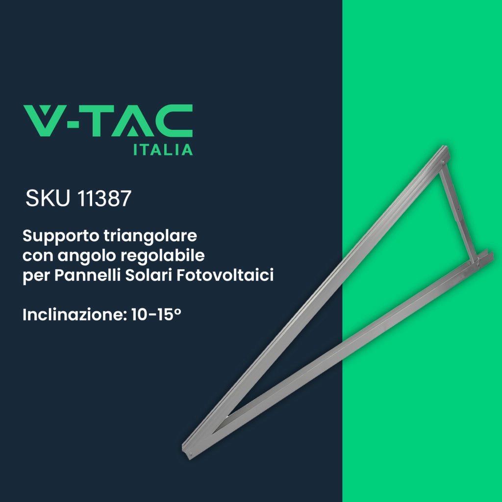 Kit Struttura in Alluminio per montaggio 6 Pannelli Fotovoltaici 35mm per installazione su Tetto Piano con Inclinazione Fissa Quantità Moduli KST-6PF