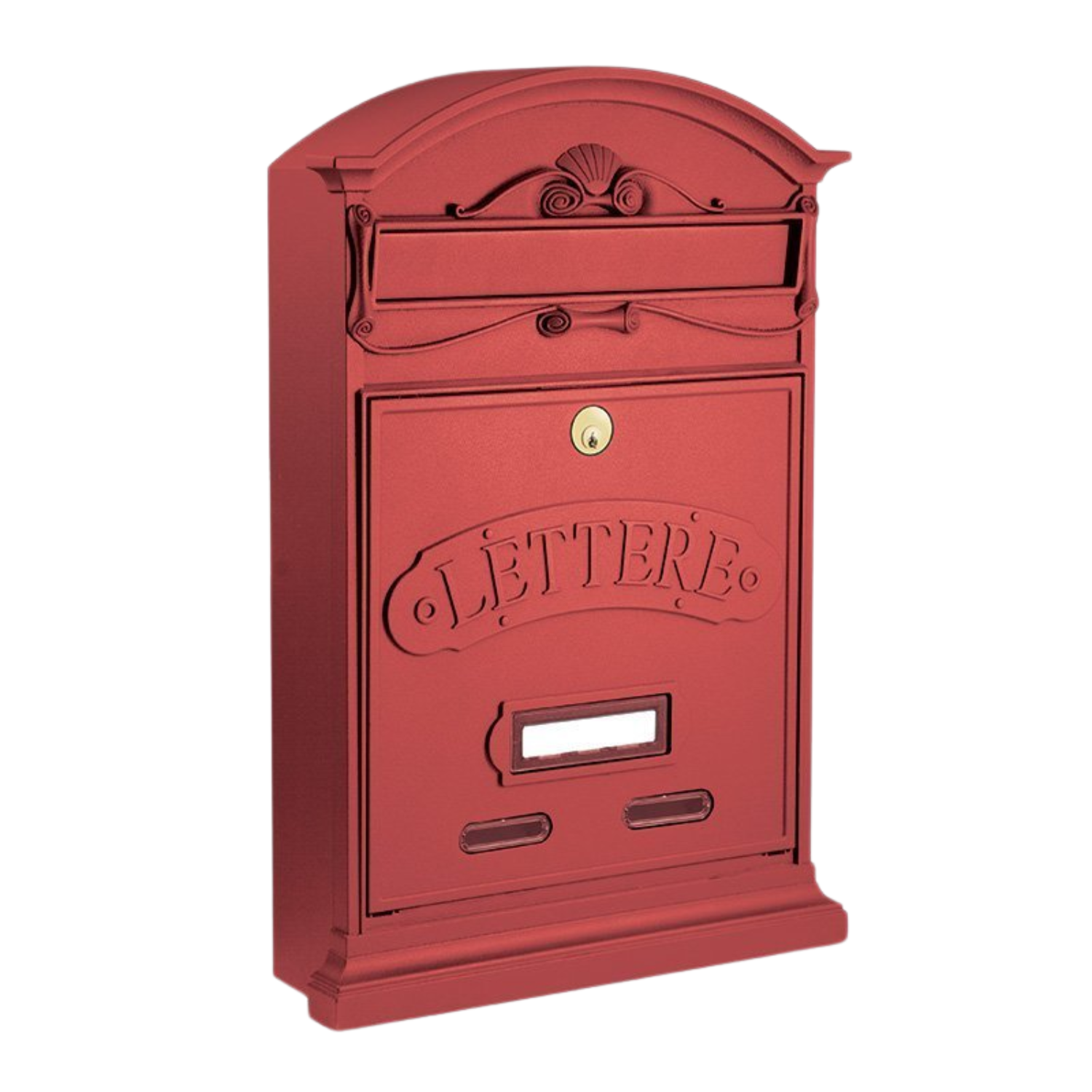 ALUBOX LETTERE Cassetta Postale Da Esterno 42X27X8,5 Cm Cassetta Posta Alluminio Pressofuso Cassetta Lettere Serratura Ottone Apertura A Vasistas Impermeabile Formato Rivista COLORE: ROSSO