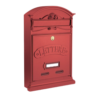 ALUBOX LETTERE Cassetta Postale Da Esterno 42X27X8,5 Cm Cassetta Posta Alluminio Pressofuso Cassetta Lettere Serratura Ottone Apertura A Vasistas Impermeabile Formato Rivista COLORE: ROSSO