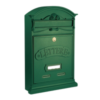 ALUBOX LETTERE Cassetta Postale Da Esterno 42X27X8,5 Cm Cassetta Posta Alluminio Pressofuso Cassetta Lettere Serratura Ottone Apertura A Vasistas Impermeabile Formato Rivista COLORE: VERDE