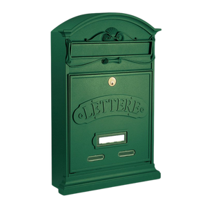 ALUBOX LETTERE Cassetta Postale Da Esterno 42X27X8,5 Cm Cassetta Posta Alluminio Pressofuso Cassetta Lettere Serratura Ottone Apertura A Vasistas Impermeabile Formato Rivista COLORE: VERDE