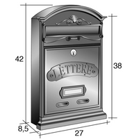 ALUBOX LETTERE Cassetta Postale Da Esterno 42X27X8,5 Cm Cassetta Posta Alluminio Pressofuso Cassetta Lettere Serratura Ottone Apertura A Vasistas Impermeabile Formato Rivista COLORE: ROSSO