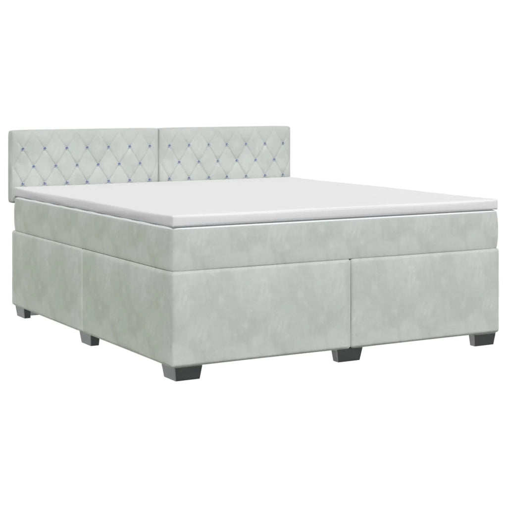 Letto box spring con materasso Grigio Chiaro 160 x 200 cm 3450740