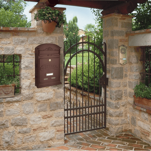 ALUBOX LETTERE Cassetta Postale Da Esterno 42X27X8,5 Cm Cassetta Posta Alluminio Pressofuso Cassetta Lettere Serratura Ottone Apertura A Vasistas Impermeabile Formato Rivista COLORE: RUGGINE