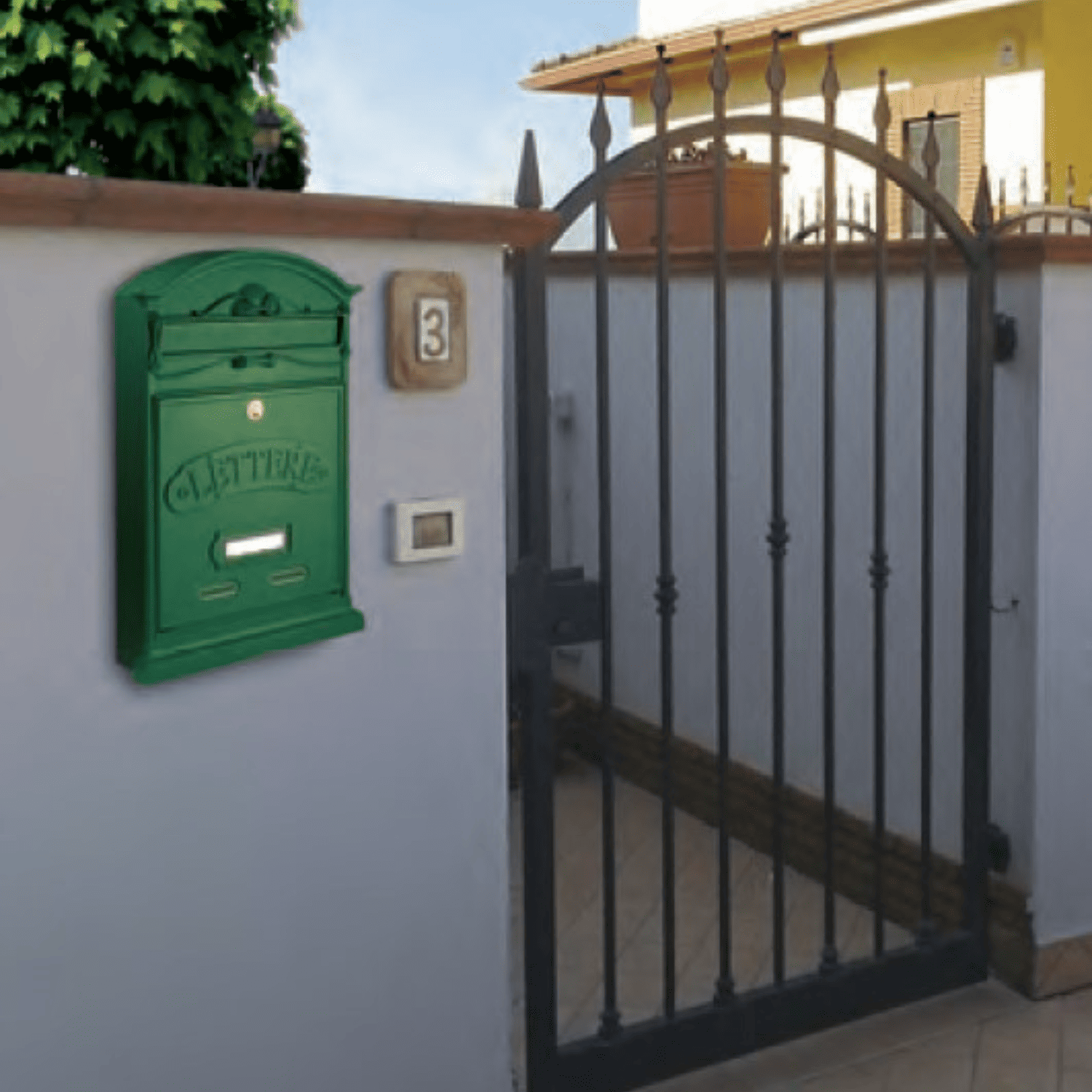 ALUBOX LETTERE Cassetta Postale Da Esterno 42X27X8,5 Cm Cassetta Posta Alluminio Pressofuso Cassetta Lettere Serratura Ottone Apertura A Vasistas Impermeabile Formato Rivista COLORE: VERDE