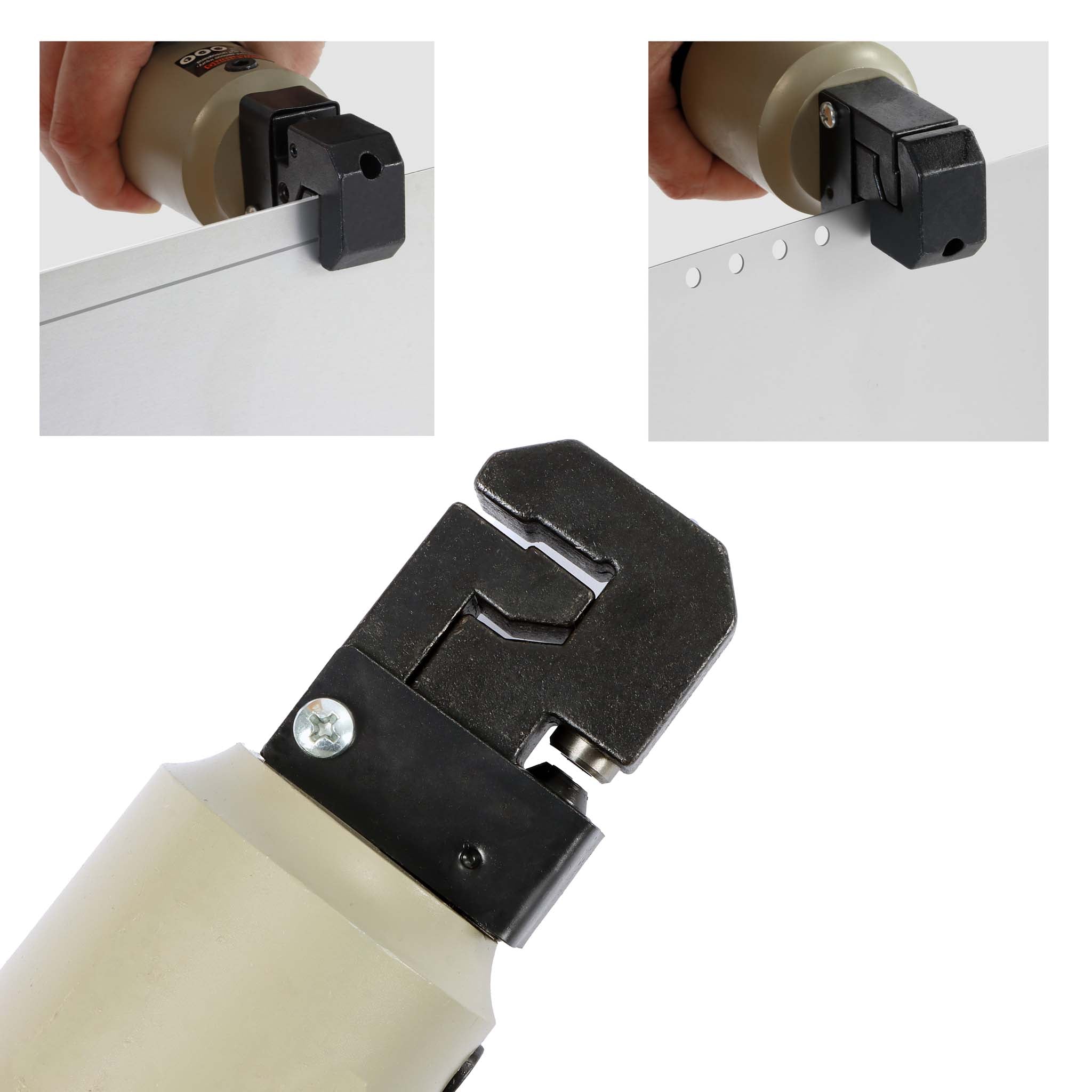 Punzonatrice lamiera ad aria compressa, matrice 5 mm e piegatura 13 mm