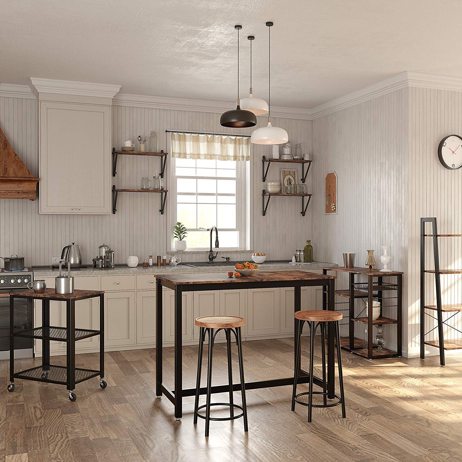 Mensole da parete rustiche VALORA - Set di 2 per soggiorno, ufficio LCR01BX