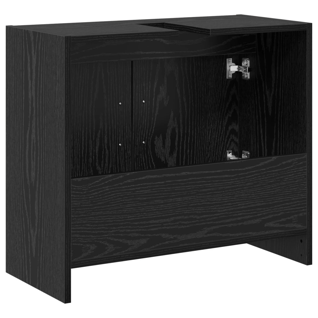 Mobile Lavabo Rovere Nero 63x29x55 cm Legno Ingegnerizzato